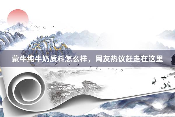 蒙牛纯牛奶质料怎么样，网友热议赶走在这里